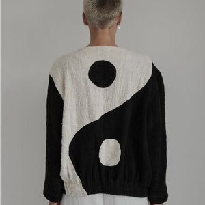 The WYLDE Yin Yang Sweater in Black and Cream
